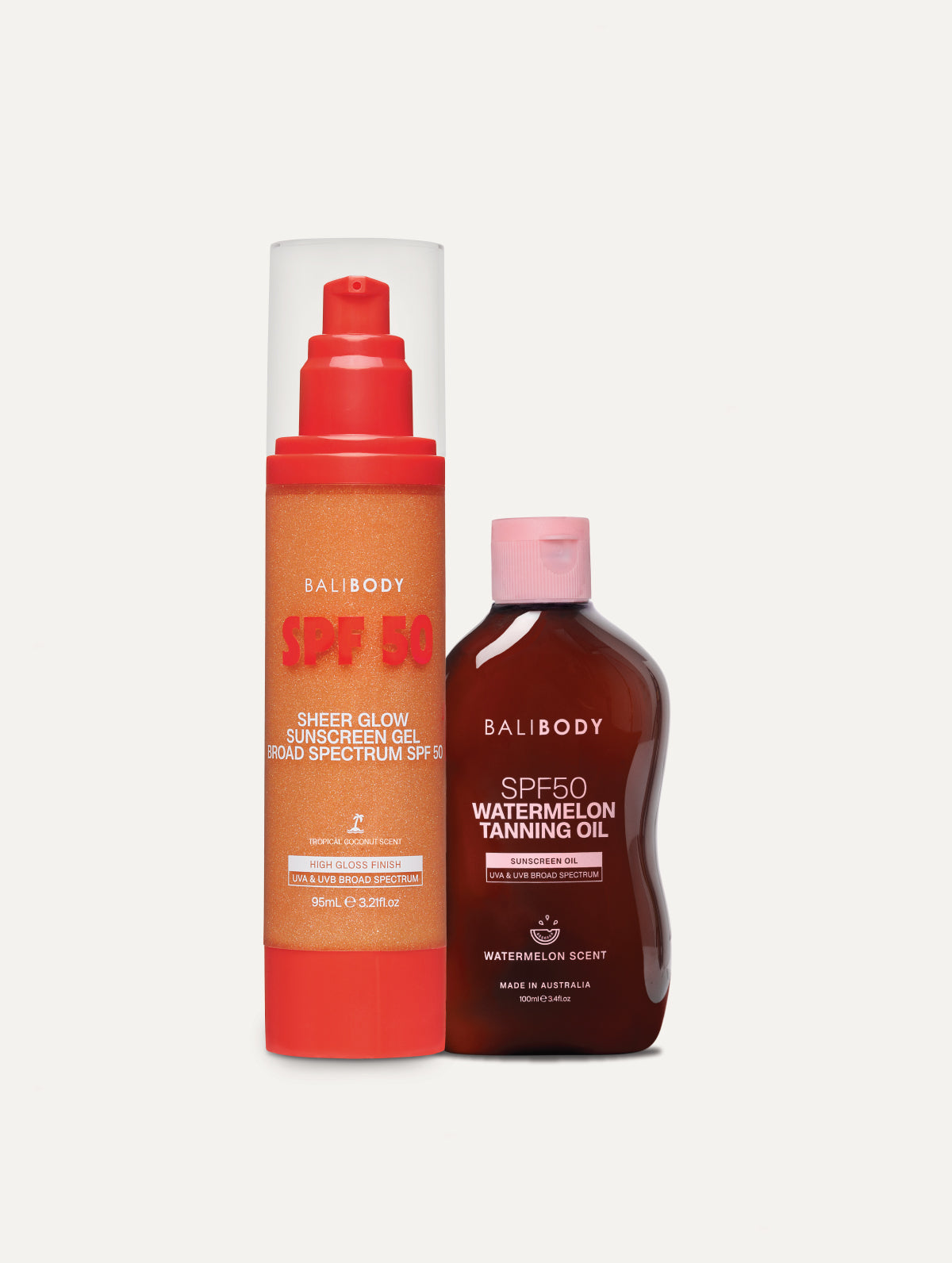 Sheer Glow Sunscreen Gel & Watermelon Sunscreen Oil SPF50 Set